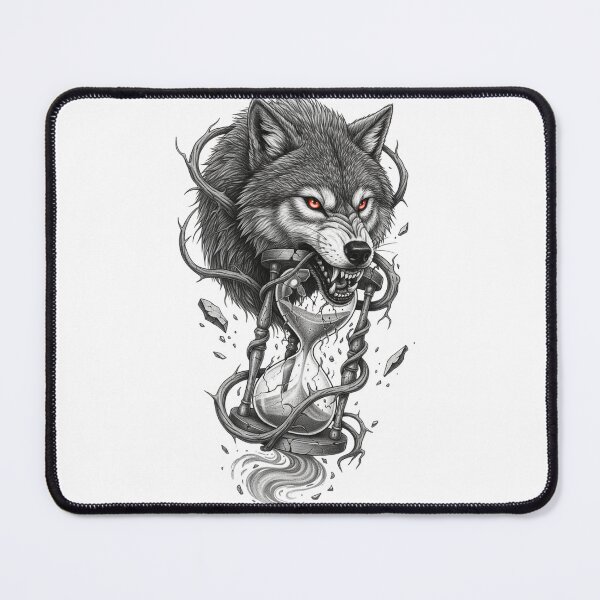 Item preview, Wolf of Time – Fierce Guardian Hourglass Design designed and sold by Kavya Art.