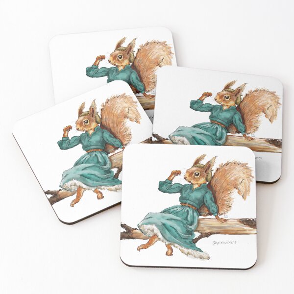 Item preview, Fancy Ladies series - Pippa the Squirrel Watercolour Illustration designed and sold by pixiegutsGB.