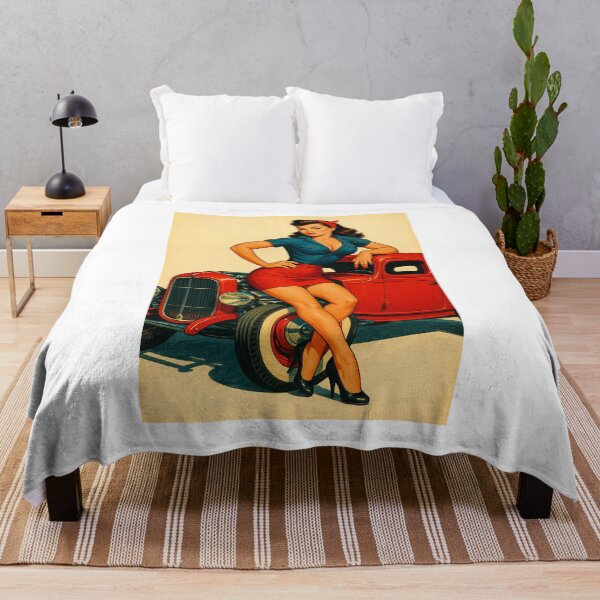 Item preview, Pin-Up Hot Rod Girl Vintage Car Art – Retro Rockabilly Kustom Kulture Design designed and sold by Fleetwood1994.