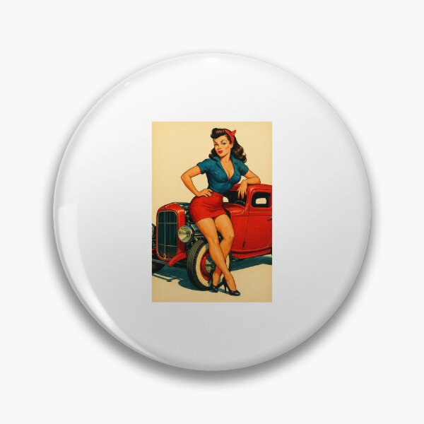 Item preview, Pin-Up Hot Rod Girl Vintage Car Art – Retro Rockabilly Kustom Kulture Design designed and sold by Fleetwood1994.