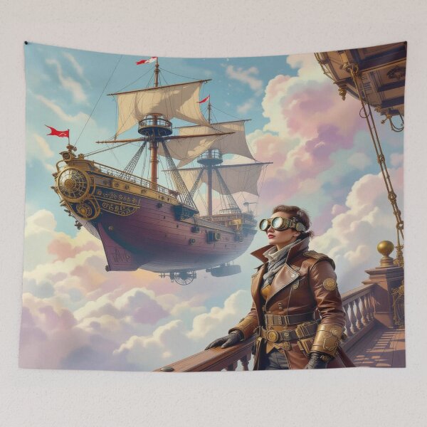 Item preview, Steampunk Sky Voyage – Airship Adventure meets Victorian Elegance & Futuristic Fantasy designed and sold by FotoworldEdel.