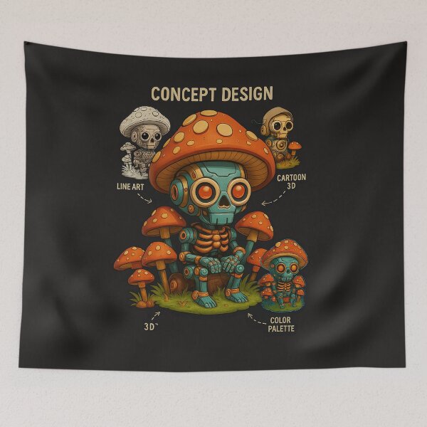 Item preview, Concept Design Evolution – Mushroom Robot Skull designed and sold by Thaivi Design.