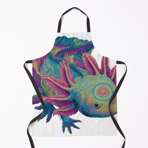 Item preview, Surreal Axolotl – Kaleidoscopic Flowing Gills – Psychedelic Dream Creature Illustration designed and sold by MadeByACJ.