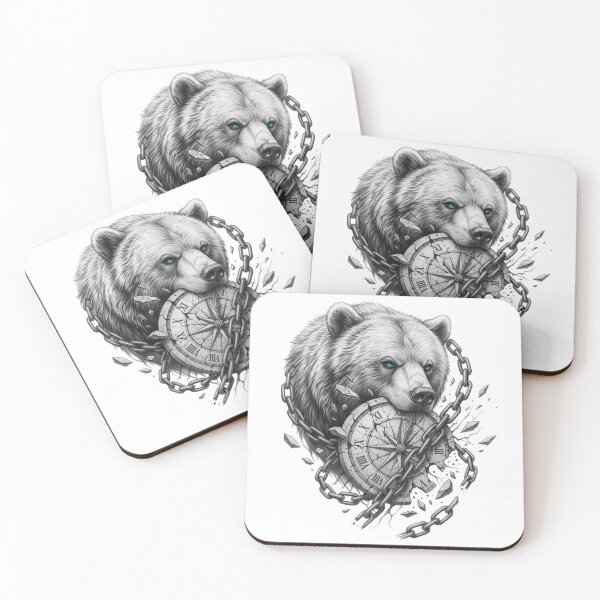 Item preview, Breaking the Chains of Time – Bear & Clock Design designed and sold by Kavya Art.