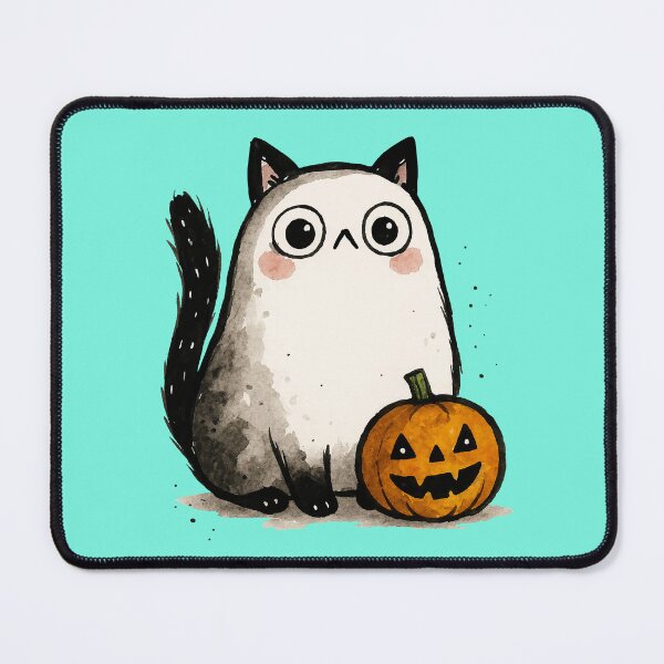 Item preview, Spooky Cute Cat and Pumpkin designed and sold by sicty09Design.