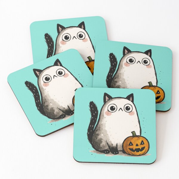 Item preview, Spooky Cute Cat and Pumpkin designed and sold by sicty09Design.