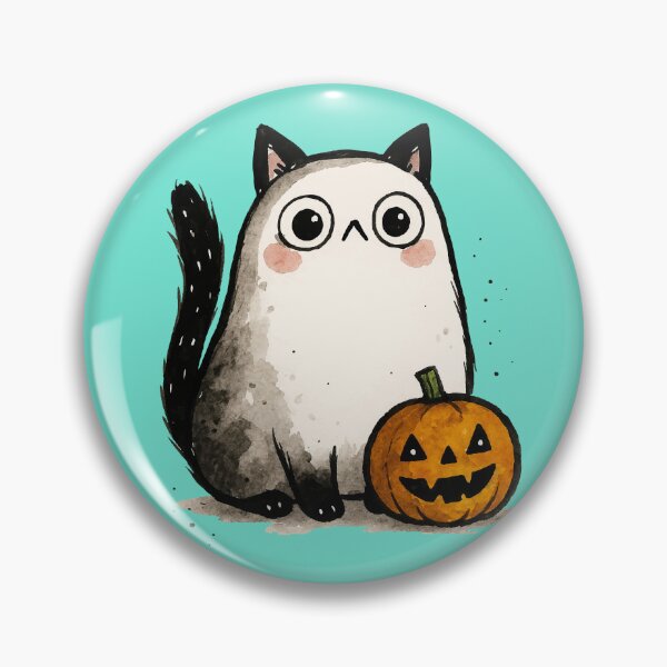 Item preview, Spooky Cute Cat and Pumpkin designed and sold by sicty09Design.
