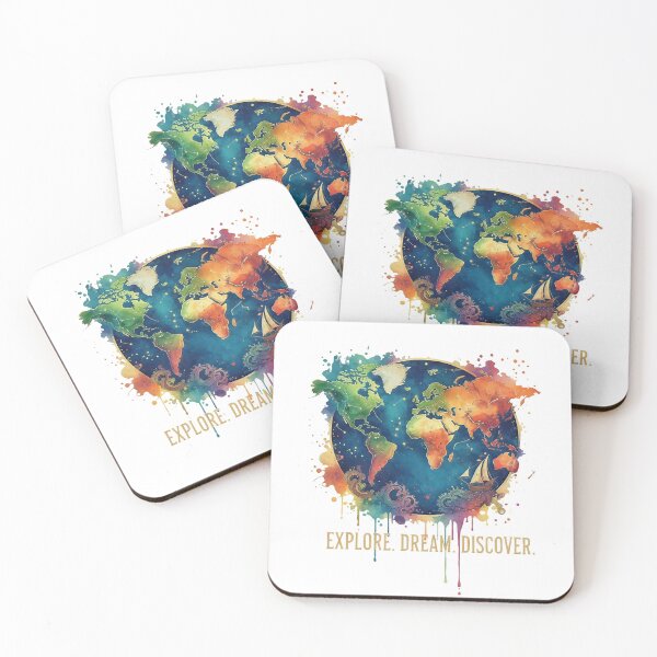 Item preview, Explore Dream Discover | Watercolor World Map Travel designed and sold by TheArtForge.