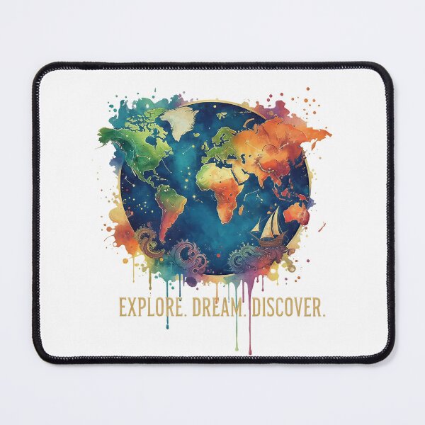 Item preview, Explore Dream Discover | Watercolor World Map Travel designed and sold by TheArtForge.
