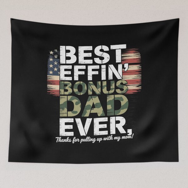 Item preview, Best Effin Bonus Dad - American Camo Flag  designed and sold by HuValverdeArt.