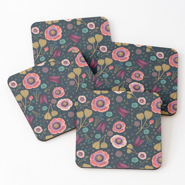 Item preview, Dark Floral wallpaper pattern designed and sold by Kate Merritt.