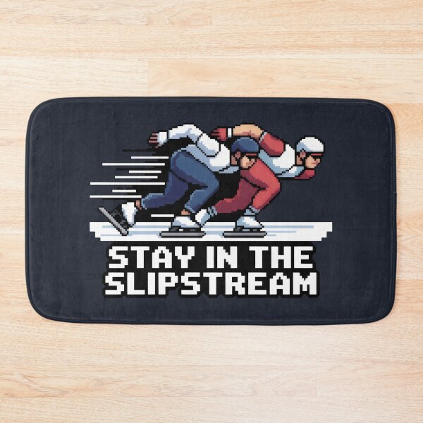 Item preview, 8-Bit Speed Skating Intensity in Muted Blue and Red Uniforms designed and sold by SplashTastic.