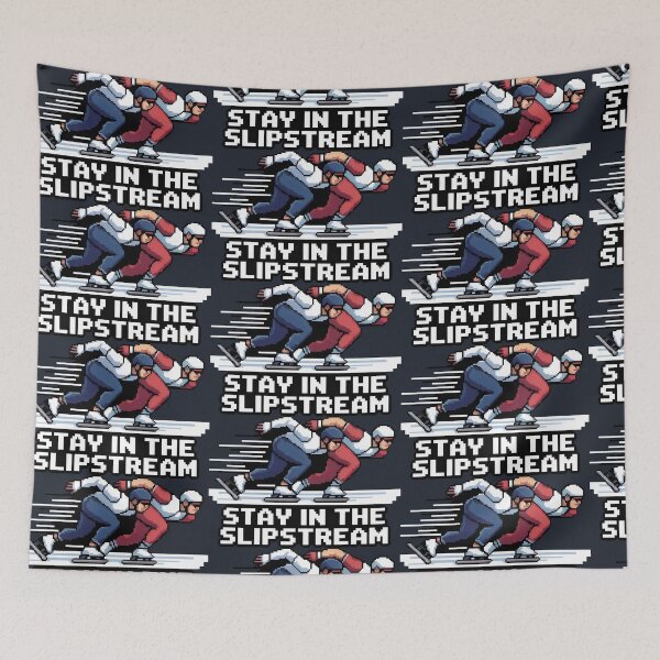 Item preview, 8-Bit Speed Skating Intensity in Muted Blue and Red Uniforms designed and sold by SplashTastic.