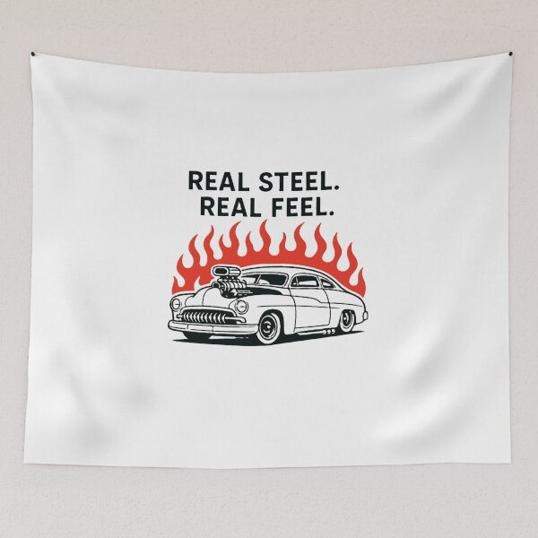 Item preview, Hot Rod Flames on Black – Real Steel Real Feel Classic Car Graphic designed and sold by Fleetwood1994.