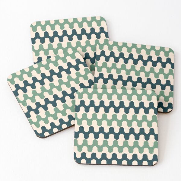 Item preview, Retro Groovy Wavy Stripes in Green and Blue designed and sold by enricadenicola.