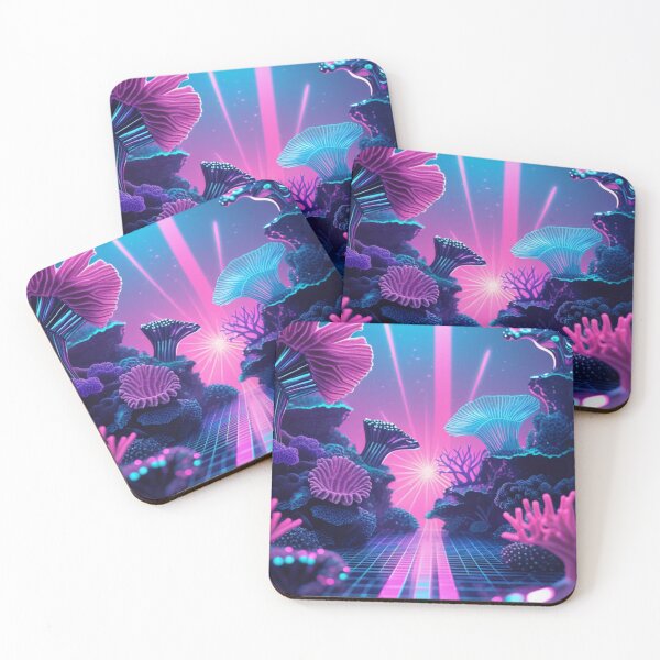 Item preview, Synthwave Sanctuary: Neon Coral Dreams designed and sold by PrimeGens.