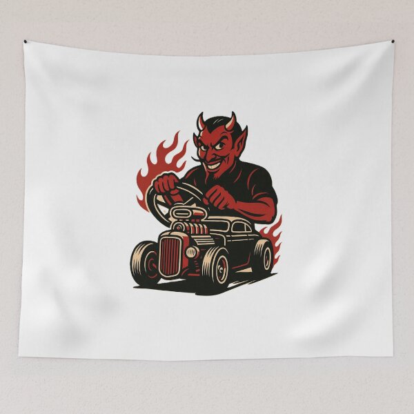 Item preview, Hell Driver Hot Rod Devil Cartoon – Kustom Kulture Hot Rod Monster designed and sold by Fleetwood1994.