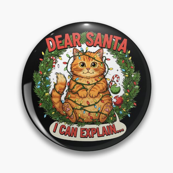 Item preview, Dear Santa I Can Explain Christmas Cat designed and sold by Silent Watch Threads..