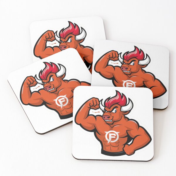 Item preview, Fierce Bull Mascot Flexing Power designed and sold by Sainky.