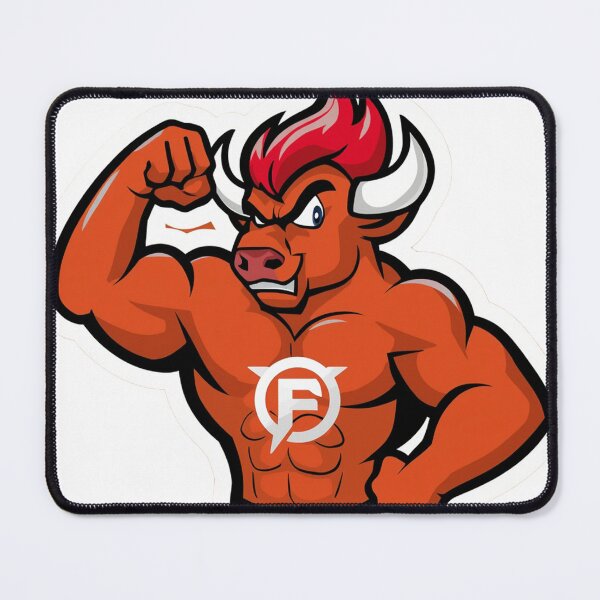 Item preview, Fierce Bull Mascot Flexing Power designed and sold by Sainky.