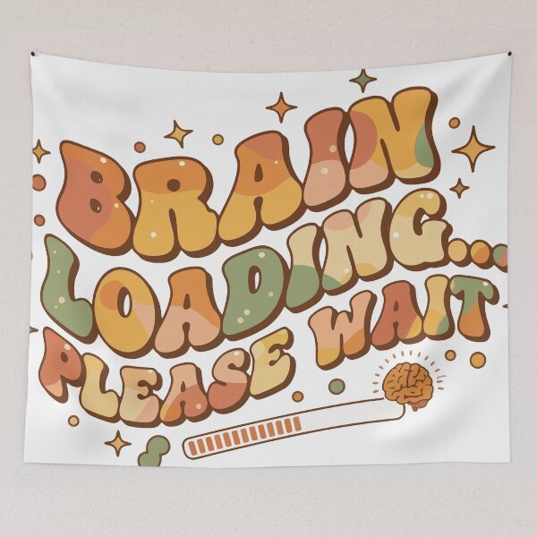 Item preview, Brain Loading T-Shirt Funny 70s Style Mental Health Tee designed and sold by sicty09Design.