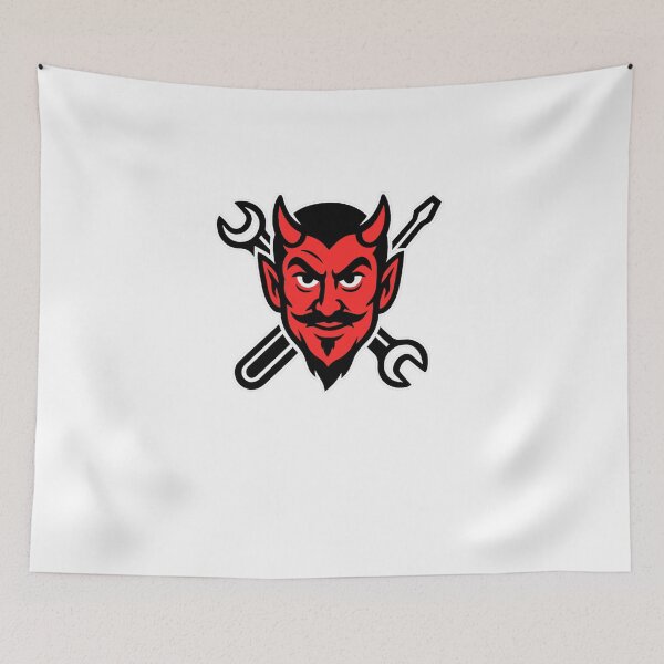 Item preview, Hot Rod Devil Mechanic Head – Vintage Garage Wrench Logo Retro designed and sold by Fleetwood1994.