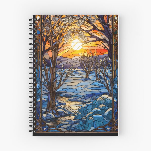 Item preview, Winter Woodland Stained Glass Stream designed and sold by pinkal.