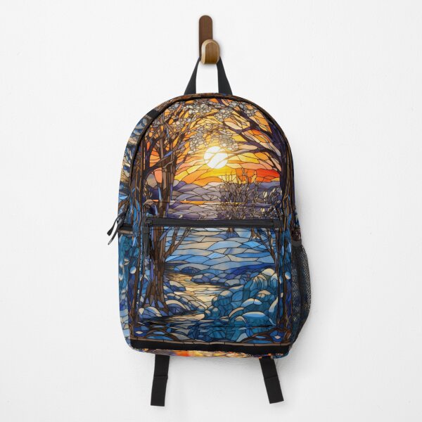 Item preview, Winter Woodland Stained Glass Stream designed and sold by pinkal.