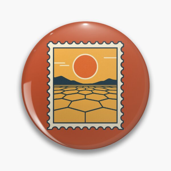 Item preview, Retro Desert Stamp – Minimal Geometric Sunset Landscape Design designed and sold by NoctaHike.