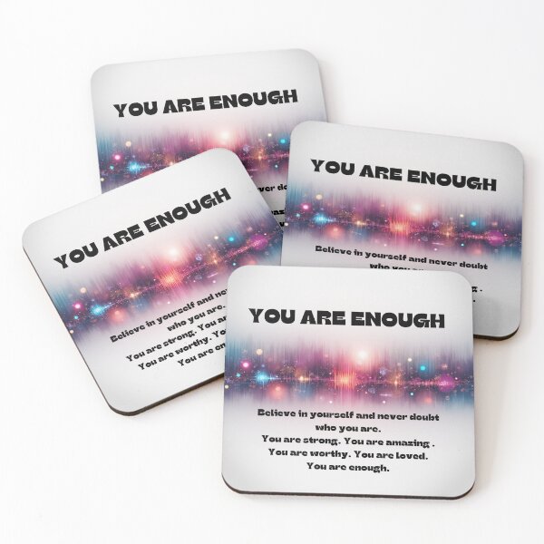 Item preview, You Are Enough – Motivational Self-Love Quote | Inspirational Empowerment Wall Art & Gifts designed and sold by Paws and Ink Art.