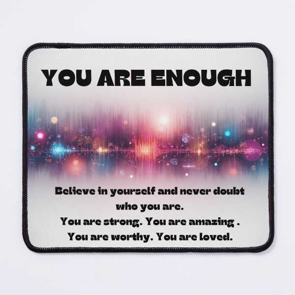 Item preview, You Are Enough – Motivational Self-Love Quote | Inspirational Empowerment Wall Art & Gifts designed and sold by Paws and Ink Art.