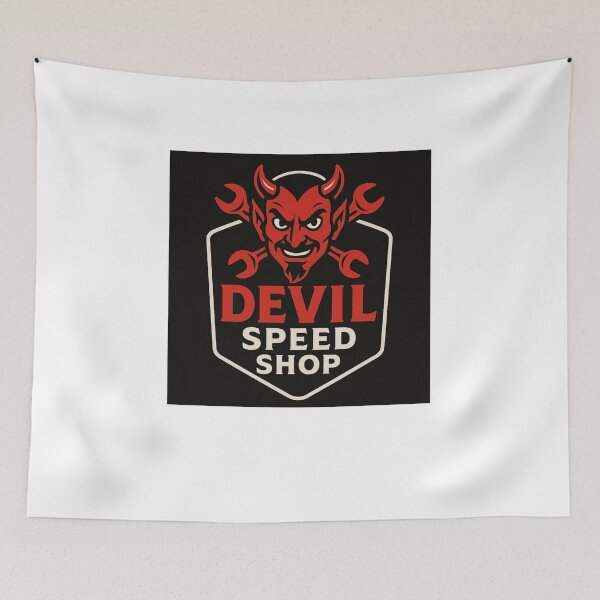 Item preview, Devil Speed Shop Logo – Retro Hot Rod Garage Emblem Vintage Mechanic designed and sold by Fleetwood1994.