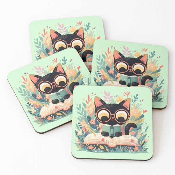 Item preview, Nerdy Cat Reading designed and sold by WoollenLlama.