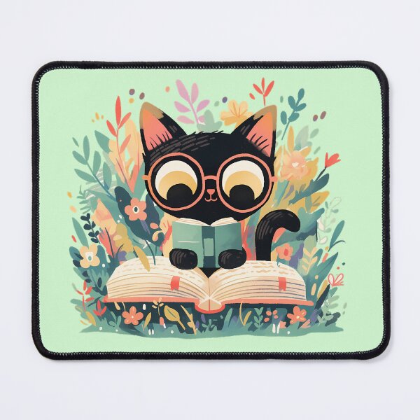 Item preview, Nerdy Cat Reading designed and sold by WoollenLlama.