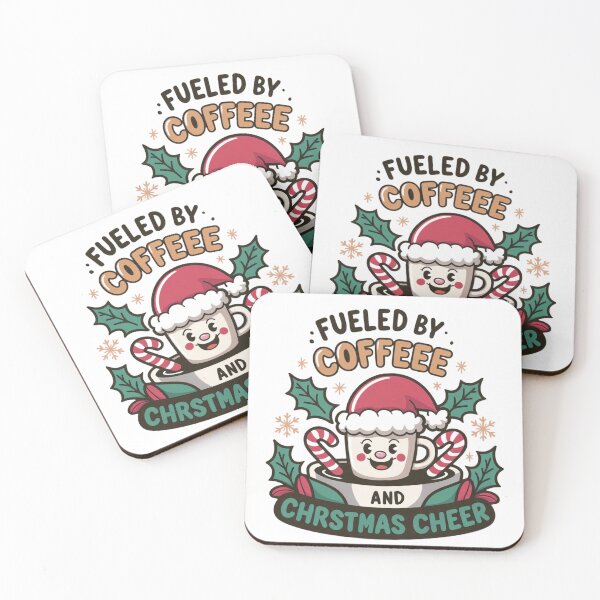 Item preview, Fueled by Coffee and Christmas Cheer Cute Funny Santa Mug Design designed and sold by DailyInkWear.