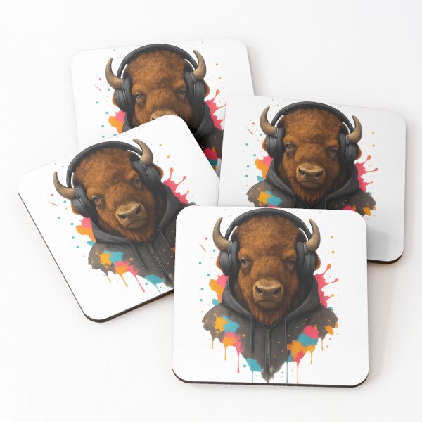 Item preview, Buffalo Beats – Buffalo with Headphones & Hoodie (Color Splash Street Art) designed and sold by thtCMRAguy.