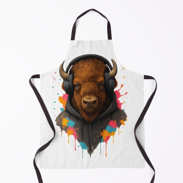 Item preview, Buffalo Beats – Buffalo with Headphones & Hoodie (Color Splash Street Art) designed and sold by thtCMRAguy.