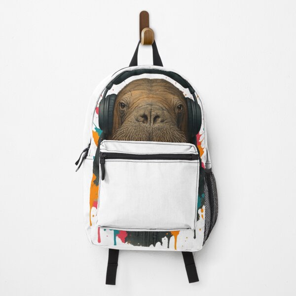 Item preview, Walrus Waves – Walrus with Headphones & Hoodie (Color Splash Street Art) designed and sold by thtCMRAguy.
