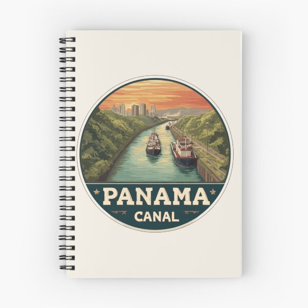 Item preview, Panama Canal Vintage Travel Sticker Retro Ocean Shipping Route & Sunset Design designed and sold by Blurbean.