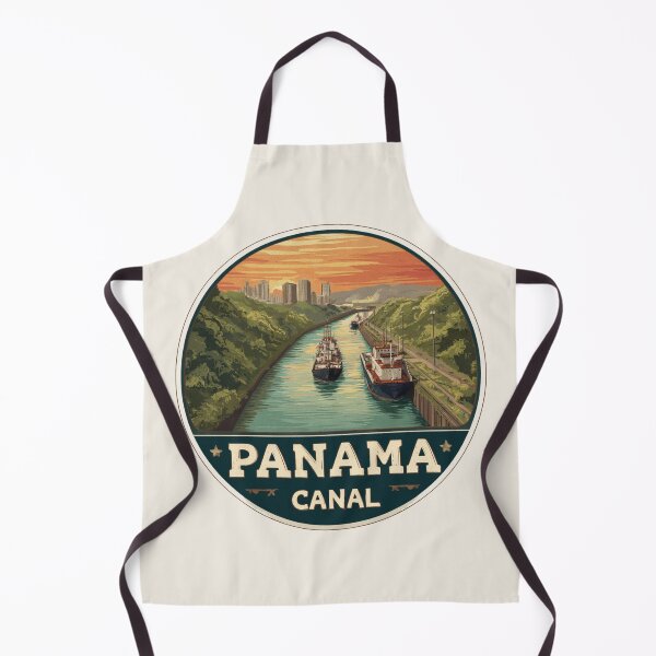 Item preview, Panama Canal Vintage Travel Sticker Retro Ocean Shipping Route & Sunset Design designed and sold by Blurbean.