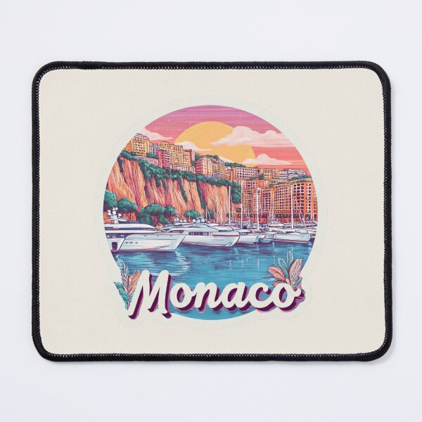 Item preview, Monaco Vintage Travel Sticker Retro Harbor & Luxury Riviera Sunset Design designed and sold by Blurbean.