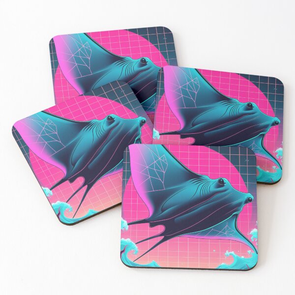 Item preview, Synthwave Glide: Neon Manta Ray designed and sold by PrimeGens.