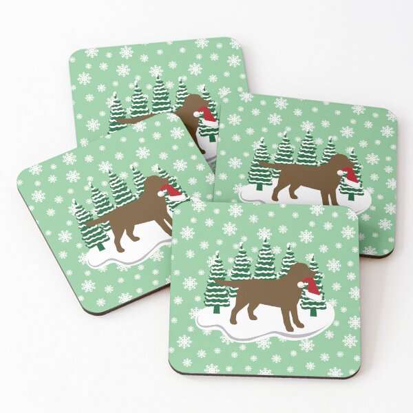 Item preview, Christmas Chocolate Labrador Silhouette Santa Hat  designed and sold by HappyLabradors.