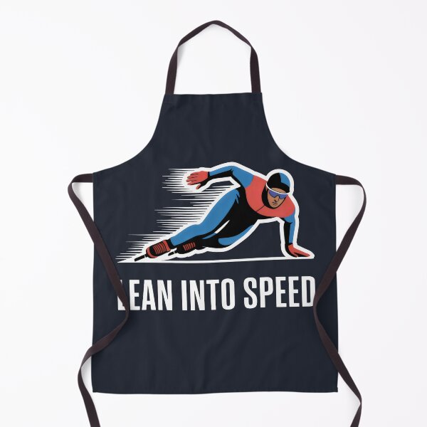 Item preview, Speed Skater in Blue and Red Leaning into a High-Velocity Turn designed and sold by SplashTastic.
