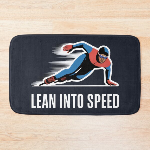 Item preview, Speed Skater in Blue and Red Leaning into a High-Velocity Turn designed and sold by SplashTastic.