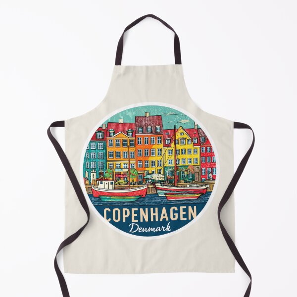 Item preview, Copenhagen Denmark Vintage Travel Sticker Retro Nyhavn Harbor & Colorful Houses Design designed and sold by Blurbean.