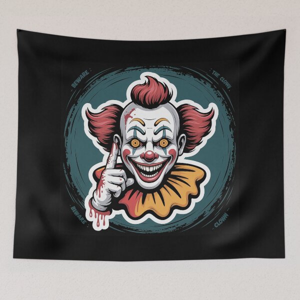 Item preview, Sinister Scary Clown Face Horror Art designed and sold by KARTICK DUTTA.