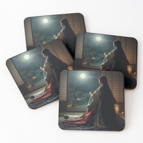 Item preview, Moonlit Komachi: The Legendary Japanese Court Lady & Six Poetic Geniuses小野小町 - 月夜に和歌を詠む女流歌人：百人一首 designed and sold by Mori-no-Akari.