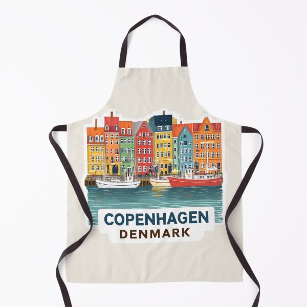 Item preview, Copenhagen Denmark Vintage Travel Sticker Retro Nyhavn Harbor & Colorful Houses Design designed and sold by Blurbean.