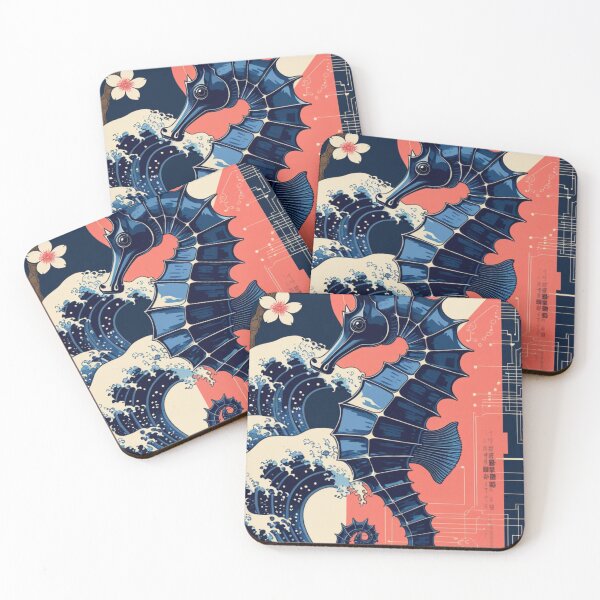 Item preview, Digital Ukiyo-e: Futuristic Seahorse designed and sold by PrimeGens.